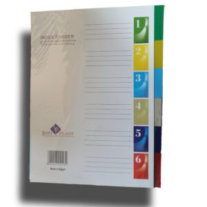 Index divider plastic ( 1 : 6 ) number/color